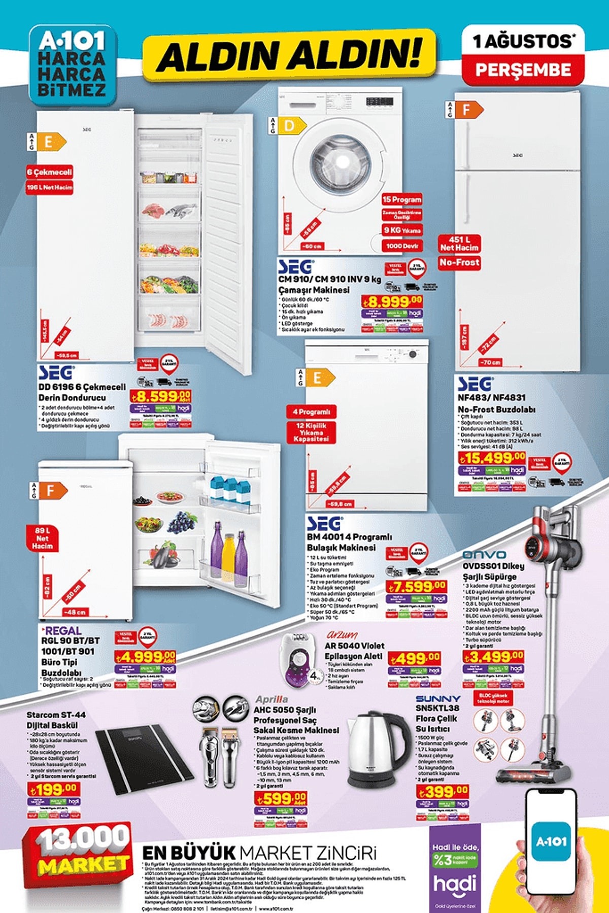 1 AĞUSTOS A101 KATALOĞU 2024 >> Bu Perşembe A101’de neler var? 2