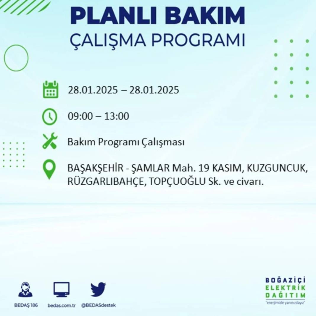 28 Ocak Salı İstanbul elektrik kesintisi: BEDAŞ elektrik kesintisi yaşayacak ilçeleri sıraladı 49