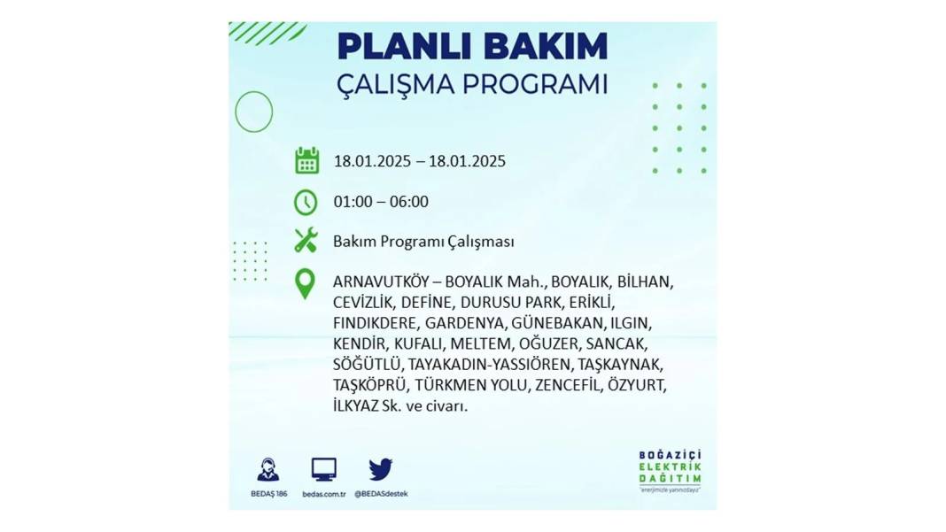 İstanbul'da elektrik kesintisi: BEDAŞ 18 Ocak Cumartesi elektrik kesintisi yaşayacak ilçeleri sıraladı 39