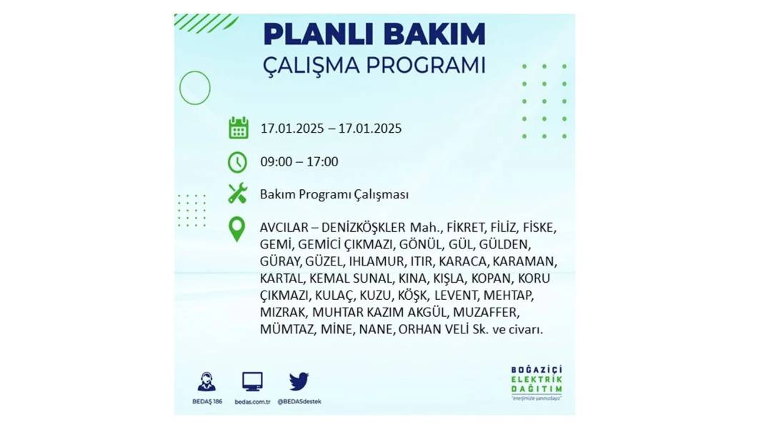 17 Ocak Cuma İstanbul elektrik kesintisi: BEDAŞ elektrik kesintisi yaşayacak ilçeleri duyurdu 52