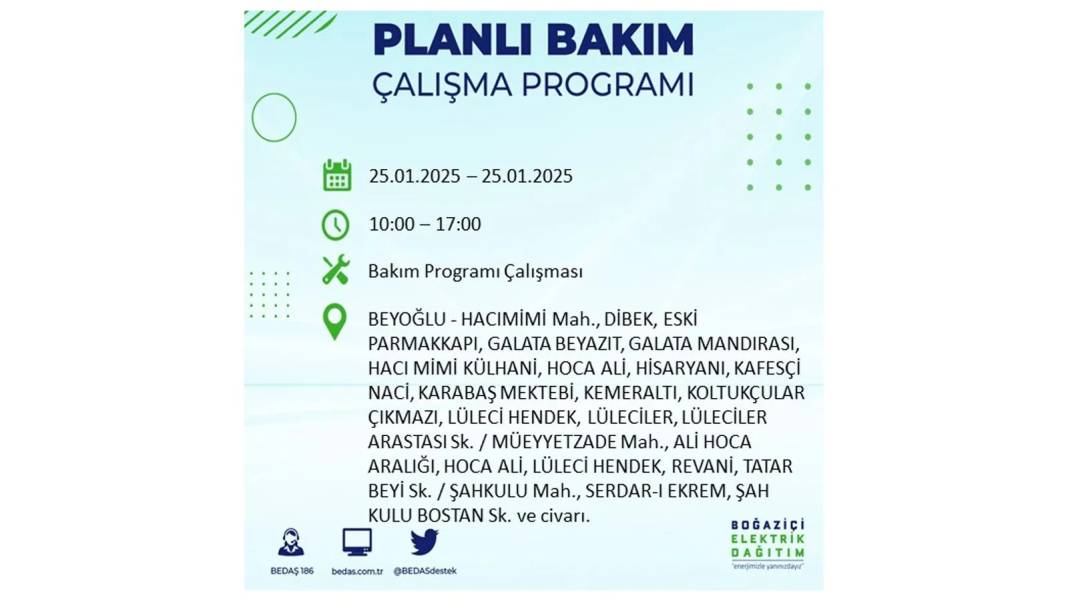 25 Ocak Cuma İstanbul elektrik kesintisi: BEDAŞ elektrik kesintisi yaşayacak ilçeleri teker teker duyurdu 19