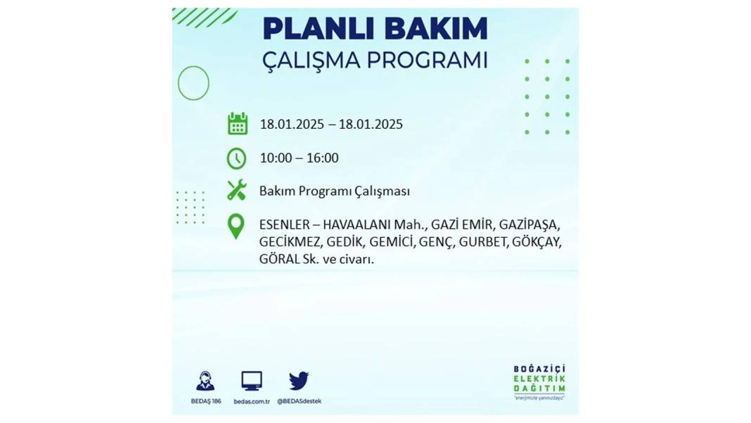 İstanbul'da elektrik kesintisi: BEDAŞ 18 Ocak Cumartesi elektrik kesintisi yaşayacak ilçeleri sıraladı 28