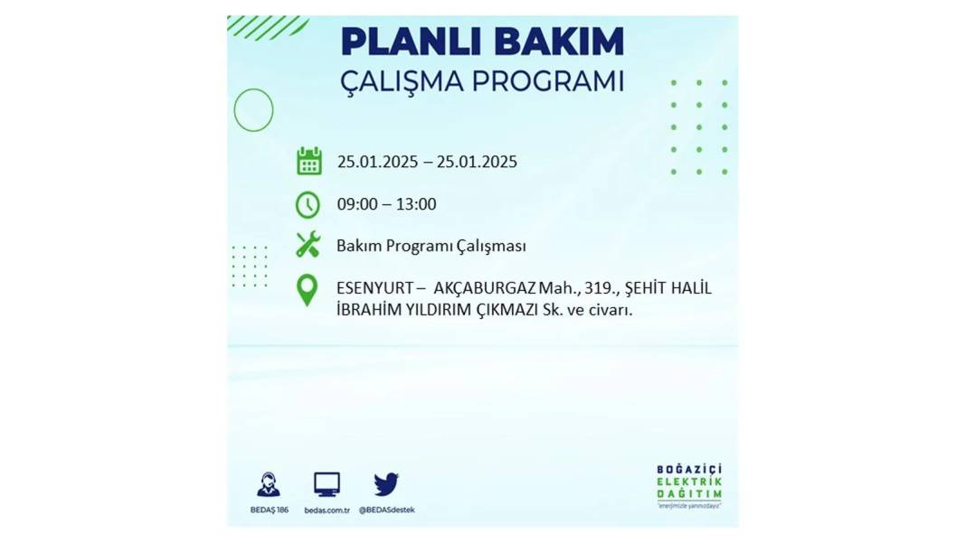 25 Ocak Cuma İstanbul elektrik kesintisi: BEDAŞ elektrik kesintisi yaşayacak ilçeleri teker teker duyurdu 18