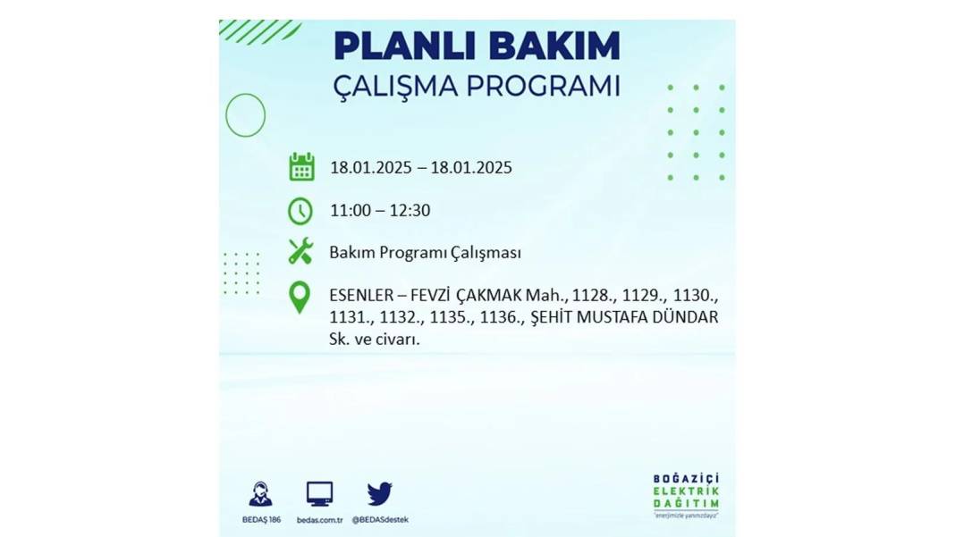 İstanbul'da elektrik kesintisi: BEDAŞ 18 Ocak Cumartesi elektrik kesintisi yaşayacak ilçeleri sıraladı 26