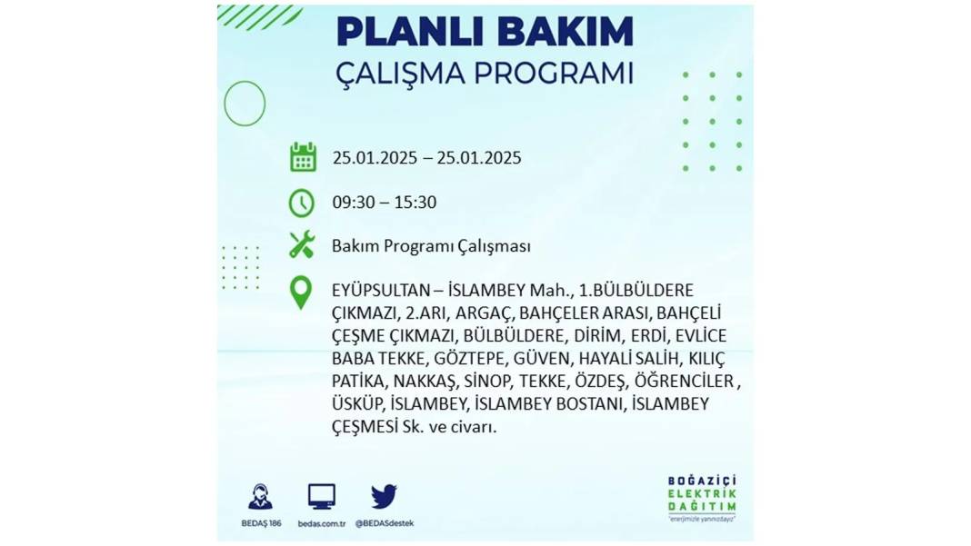 25 Ocak Cuma İstanbul elektrik kesintisi: BEDAŞ elektrik kesintisi yaşayacak ilçeleri teker teker duyurdu 14