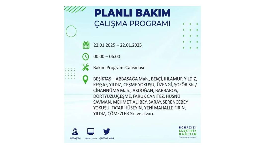 22 Ocak İstanbul elektrik kesintisi: BEDAŞ elektrik kesintisi yaşayacak ilçeleri sıraladı 26