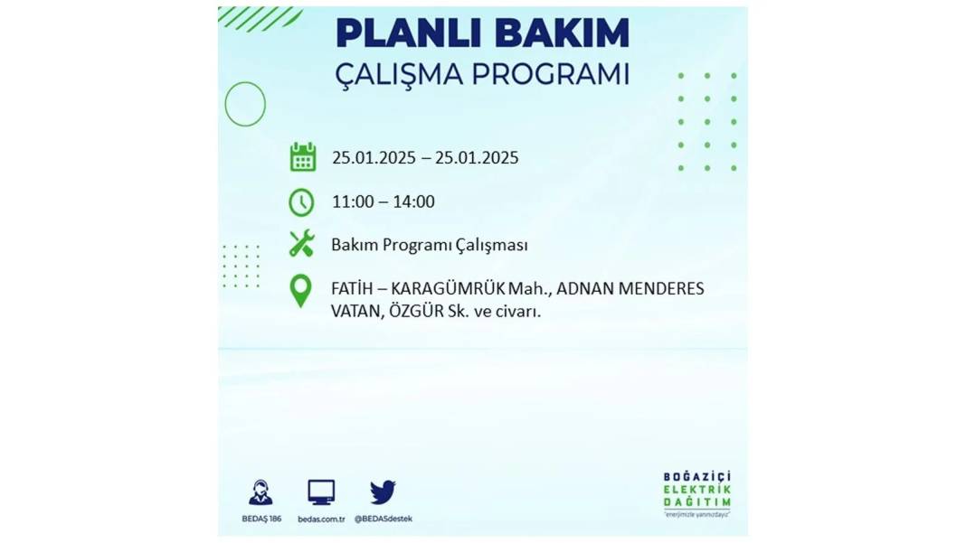 25 Ocak Cuma İstanbul elektrik kesintisi: BEDAŞ elektrik kesintisi yaşayacak ilçeleri teker teker duyurdu 11