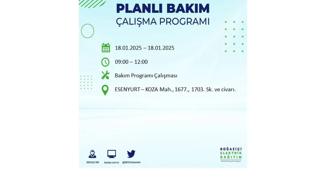 İstanbul'da elektrik kesintisi: BEDAŞ 18 Ocak Cumartesi elektrik kesintisi yaşayacak ilçeleri sıraladı 25