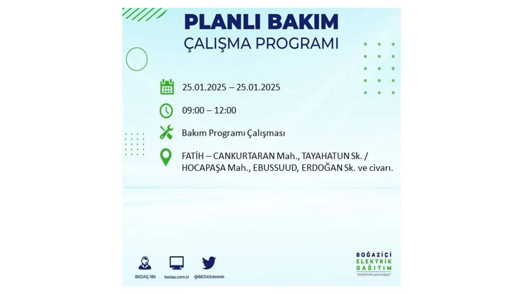 25 Ocak Cuma İstanbul elektrik kesintisi: BEDAŞ elektrik kesintisi yaşayacak ilçeleri teker teker duyurdu 13