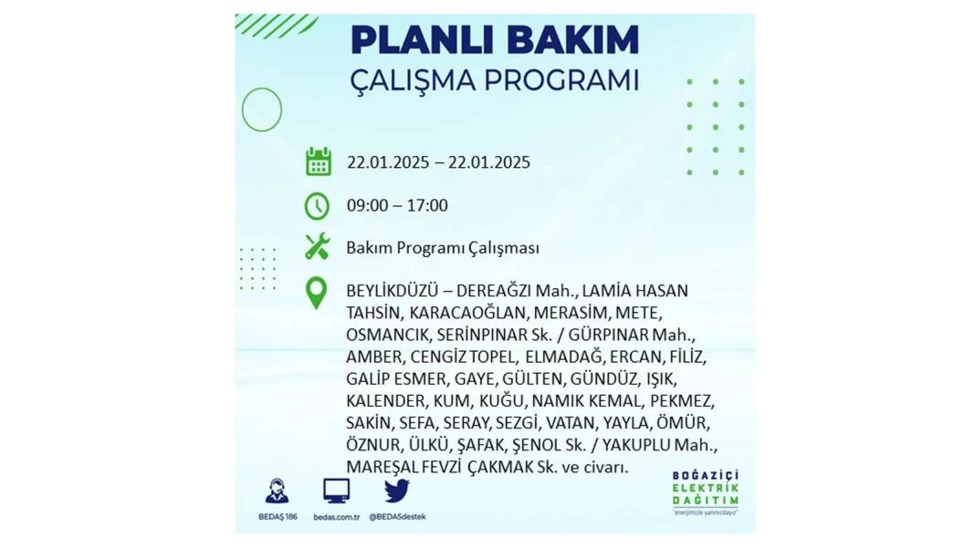 22 Ocak İstanbul elektrik kesintisi: BEDAŞ elektrik kesintisi yaşayacak ilçeleri sıraladı 23