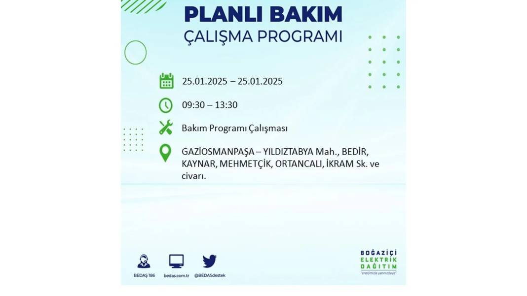 25 Ocak Cuma İstanbul elektrik kesintisi: BEDAŞ elektrik kesintisi yaşayacak ilçeleri teker teker duyurdu 12