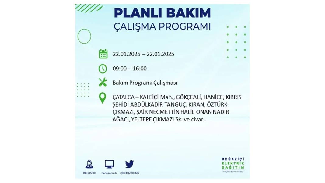 22 Ocak İstanbul elektrik kesintisi: BEDAŞ elektrik kesintisi yaşayacak ilçeleri sıraladı 24