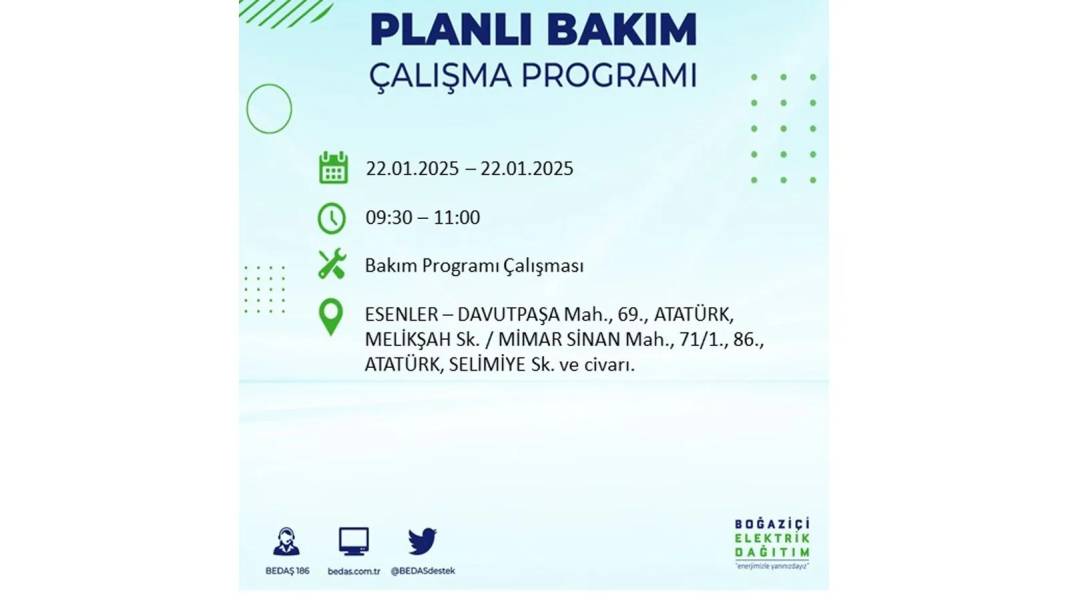 22 Ocak İstanbul elektrik kesintisi: BEDAŞ elektrik kesintisi yaşayacak ilçeleri sıraladı 25