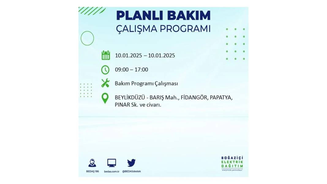 10 Ocak Cuma elektrik kesintisi: BEDAŞ elektrik kesintisi yaşayacak ilçeleri teker teker sıraladı 18