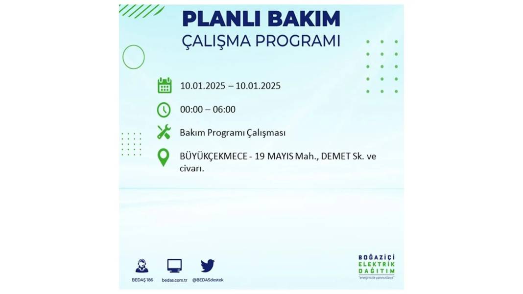 10 Ocak Cuma elektrik kesintisi: BEDAŞ elektrik kesintisi yaşayacak ilçeleri teker teker sıraladı 17