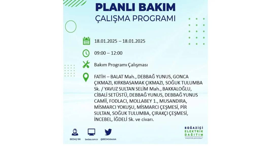 İstanbul'da elektrik kesintisi: BEDAŞ 18 Ocak Cumartesi elektrik kesintisi yaşayacak ilçeleri sıraladı 18