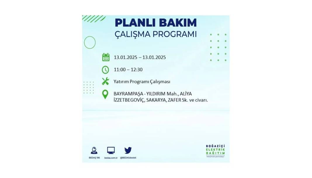 13 Ocak Pazartesi elektrik kesintisi: BEDAŞ elektrik kesintisi yaşayacak ilçeleri sıraladı 53
