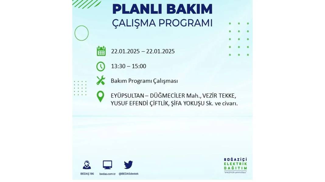 22 Ocak İstanbul elektrik kesintisi: BEDAŞ elektrik kesintisi yaşayacak ilçeleri sıraladı 18