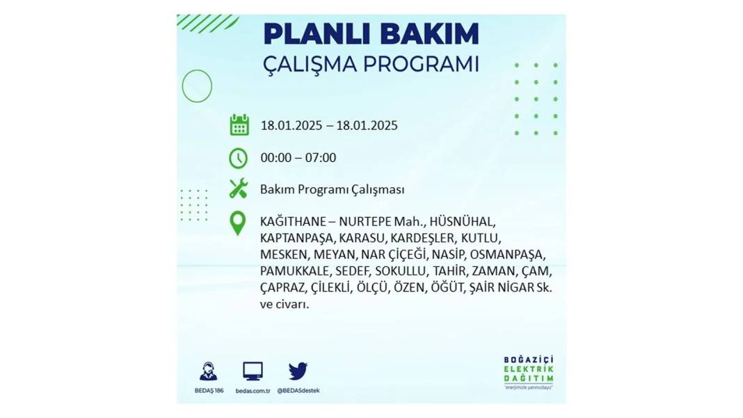 İstanbul'da elektrik kesintisi: BEDAŞ 18 Ocak Cumartesi elektrik kesintisi yaşayacak ilçeleri sıraladı 16