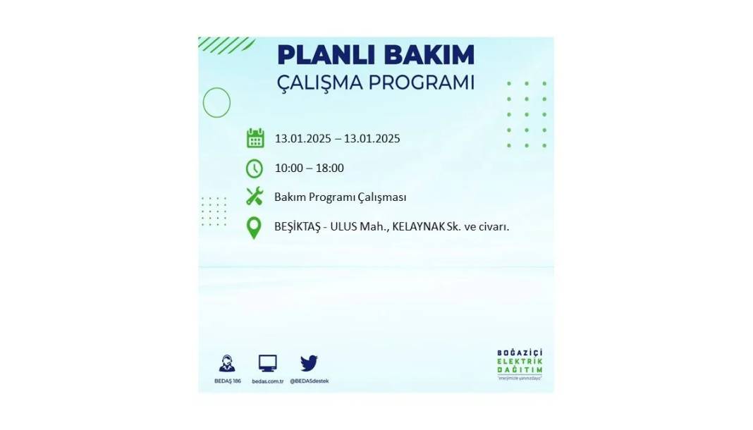13 Ocak Pazartesi elektrik kesintisi: BEDAŞ elektrik kesintisi yaşayacak ilçeleri sıraladı 52