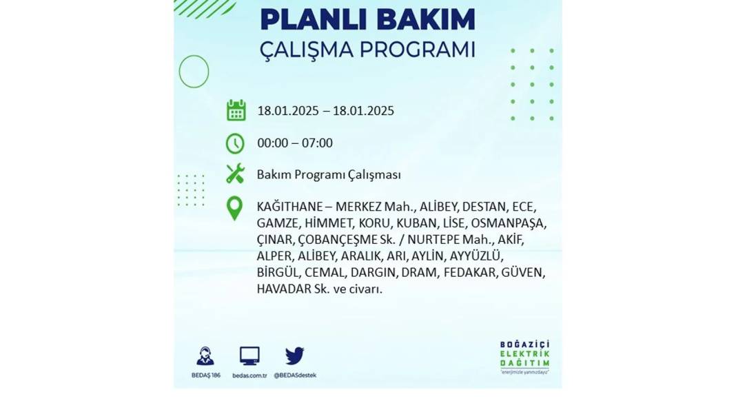 İstanbul'da elektrik kesintisi: BEDAŞ 18 Ocak Cumartesi elektrik kesintisi yaşayacak ilçeleri sıraladı 14