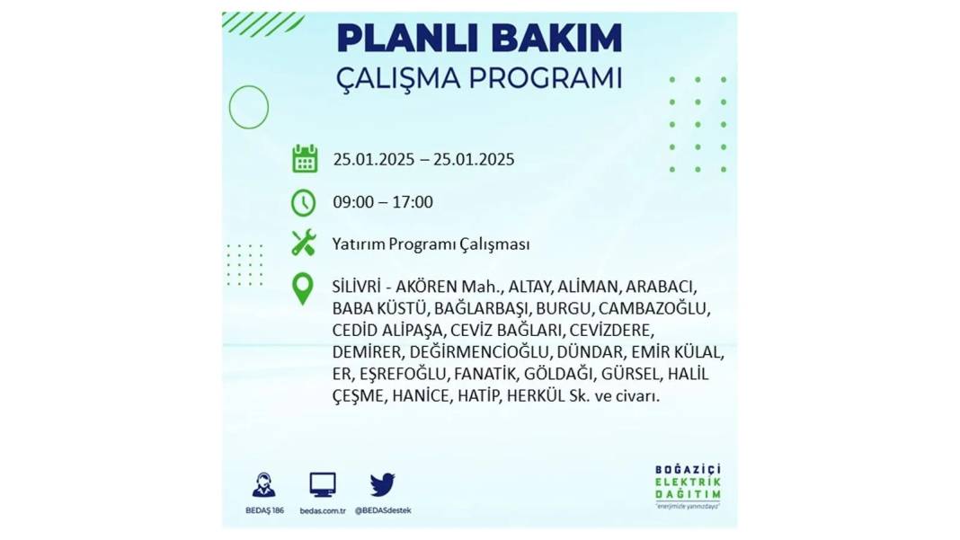 25 Ocak Cuma İstanbul elektrik kesintisi: BEDAŞ elektrik kesintisi yaşayacak ilçeleri teker teker duyurdu 1