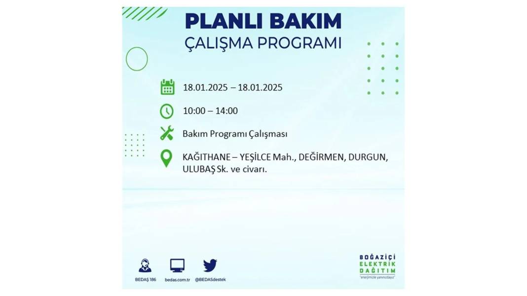 İstanbul'da elektrik kesintisi: BEDAŞ 18 Ocak Cumartesi elektrik kesintisi yaşayacak ilçeleri sıraladı 12