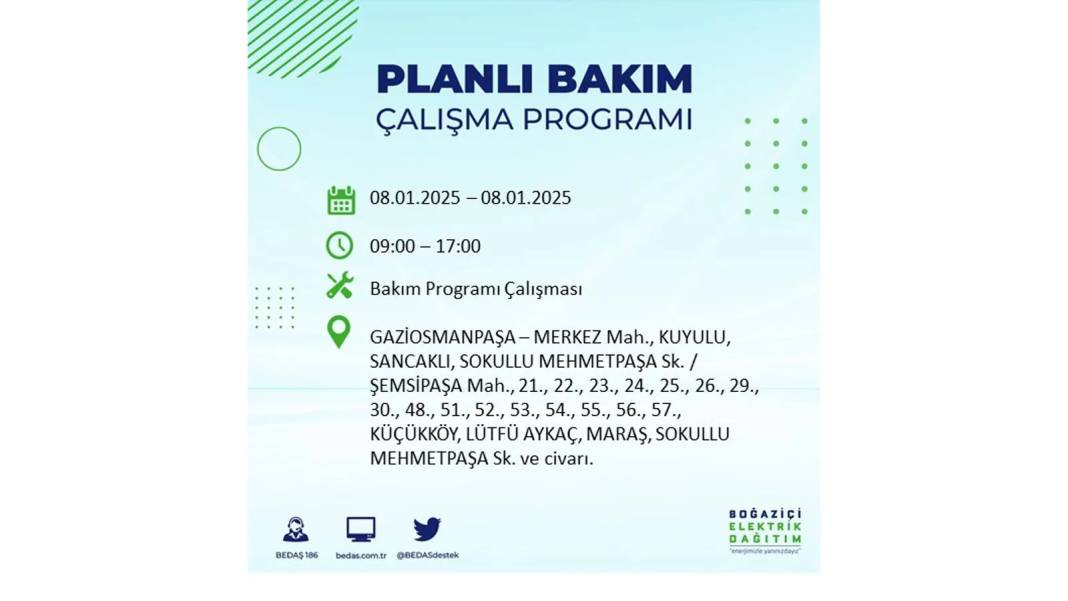 İstanbul'da elektrik kesintisi: 8 Ocak Çarşamba günü elektrik olmayacak. BEDAŞ elektrik kesintisi yaşayacak ilçeleri sıraladı 14