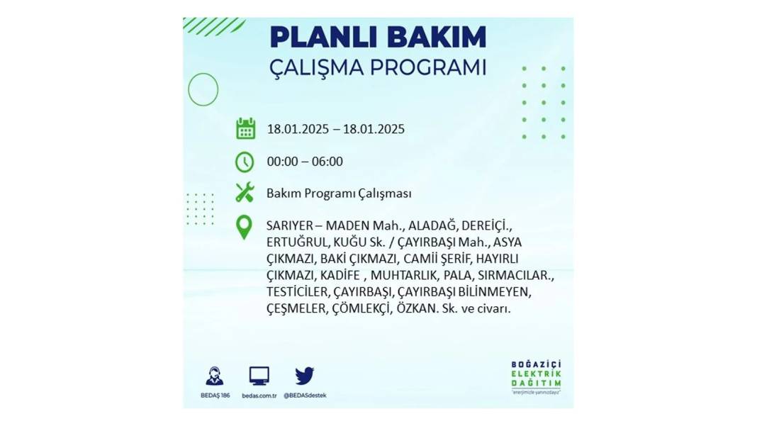 İstanbul'da elektrik kesintisi: BEDAŞ 18 Ocak Cumartesi elektrik kesintisi yaşayacak ilçeleri sıraladı 11