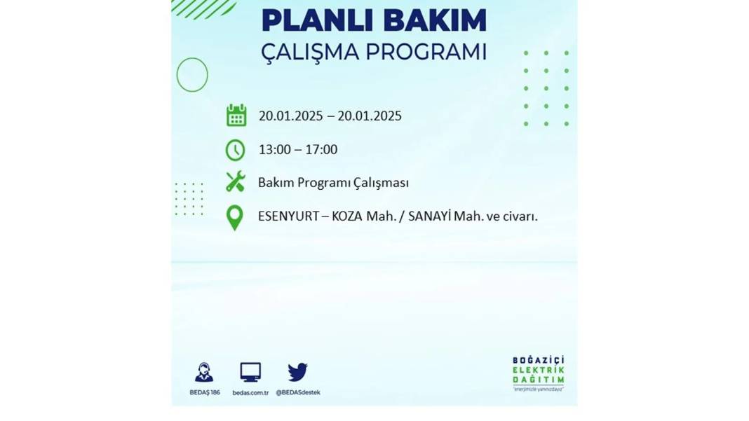 20 Ocak İstanbul elektrik kesintisi: BEDAŞ elektrik kesintisi yaşayacak ilçeleri sıraladı 41