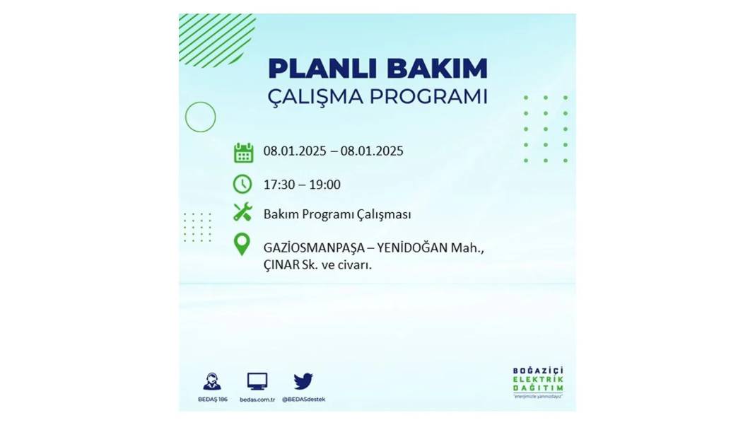 İstanbul'da elektrik kesintisi: 8 Ocak Çarşamba günü elektrik olmayacak. BEDAŞ elektrik kesintisi yaşayacak ilçeleri sıraladı 13