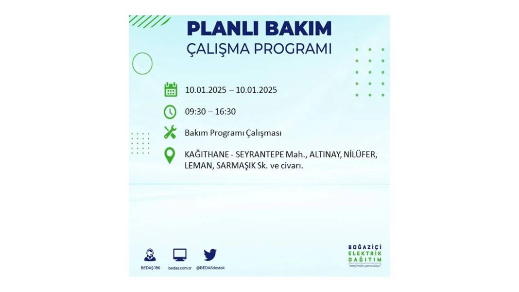 10 Ocak Cuma elektrik kesintisi: BEDAŞ elektrik kesintisi yaşayacak ilçeleri teker teker sıraladı 10