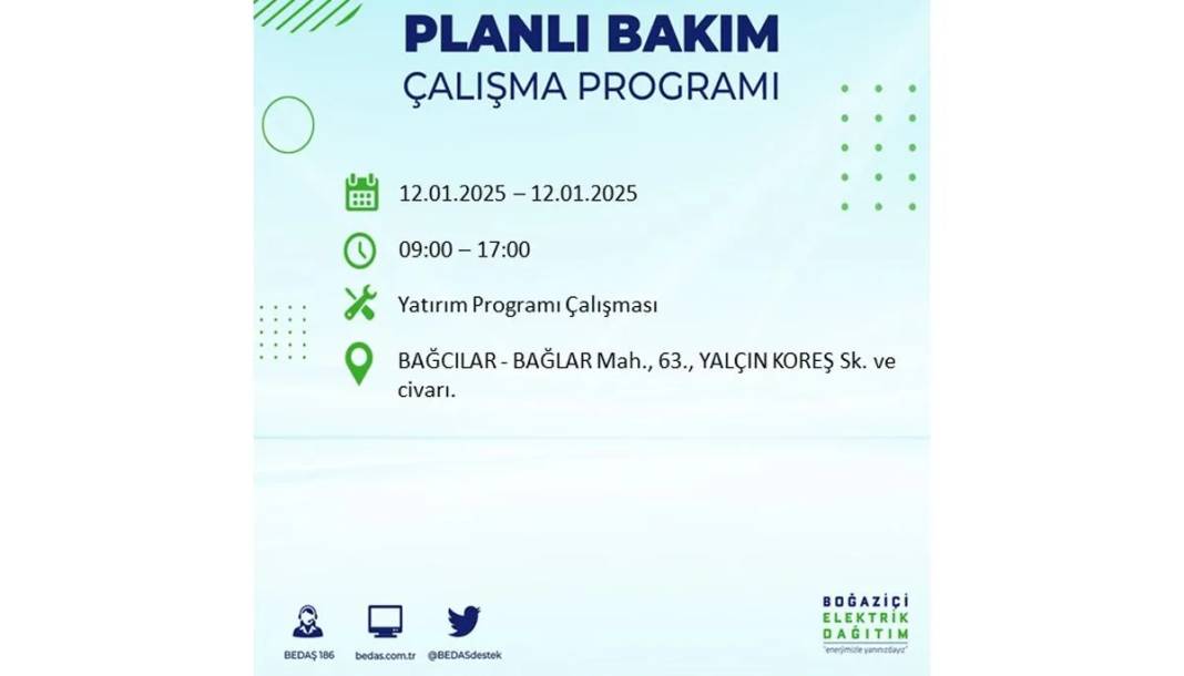 12 Ocak Pazar elektrik olmayacak: BEDAŞ elektrik kesintisi yaşayacak ilçeleri sıraladı 8