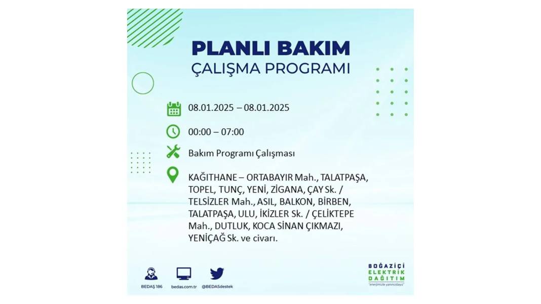 İstanbul'da elektrik kesintisi: 8 Ocak Çarşamba günü elektrik olmayacak. BEDAŞ elektrik kesintisi yaşayacak ilçeleri sıraladı 12