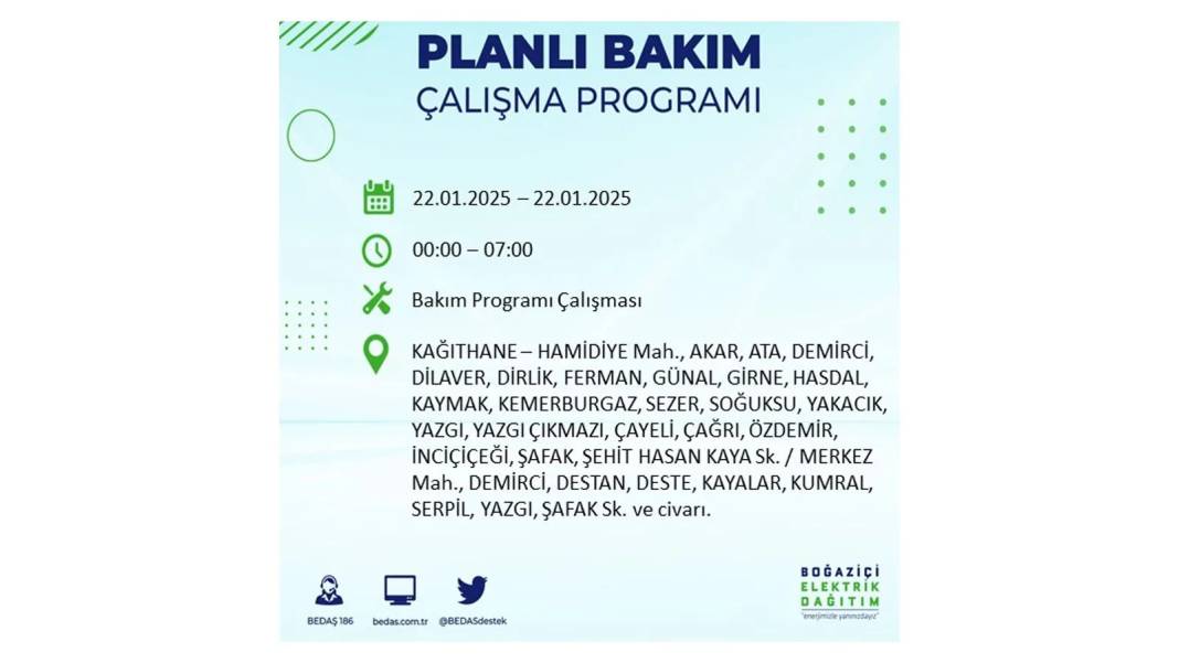 22 Ocak İstanbul elektrik kesintisi: BEDAŞ elektrik kesintisi yaşayacak ilçeleri sıraladı 12