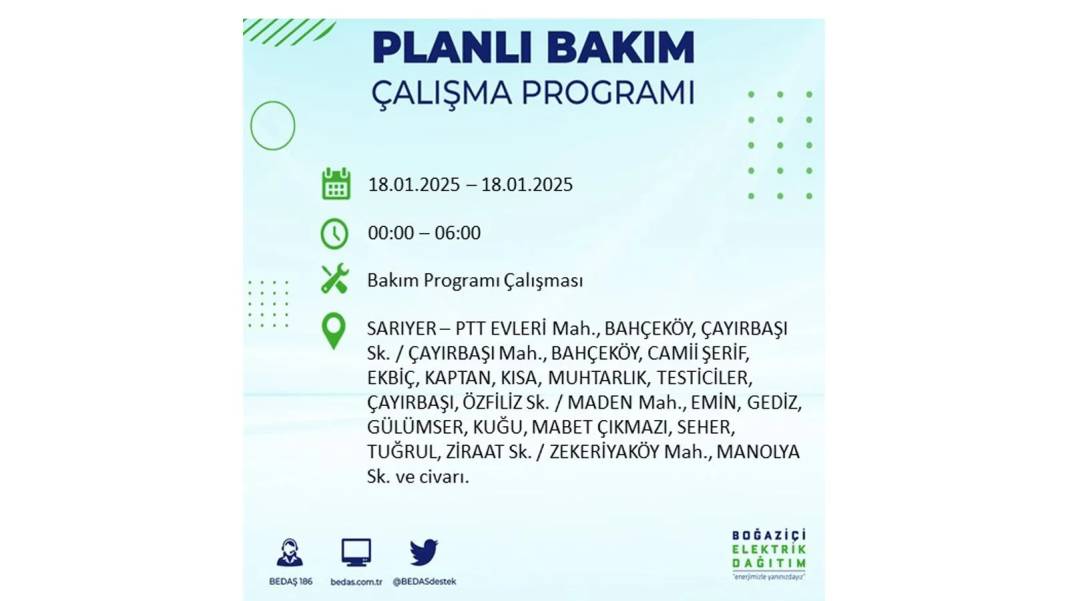 İstanbul'da elektrik kesintisi: BEDAŞ 18 Ocak Cumartesi elektrik kesintisi yaşayacak ilçeleri sıraladı 10