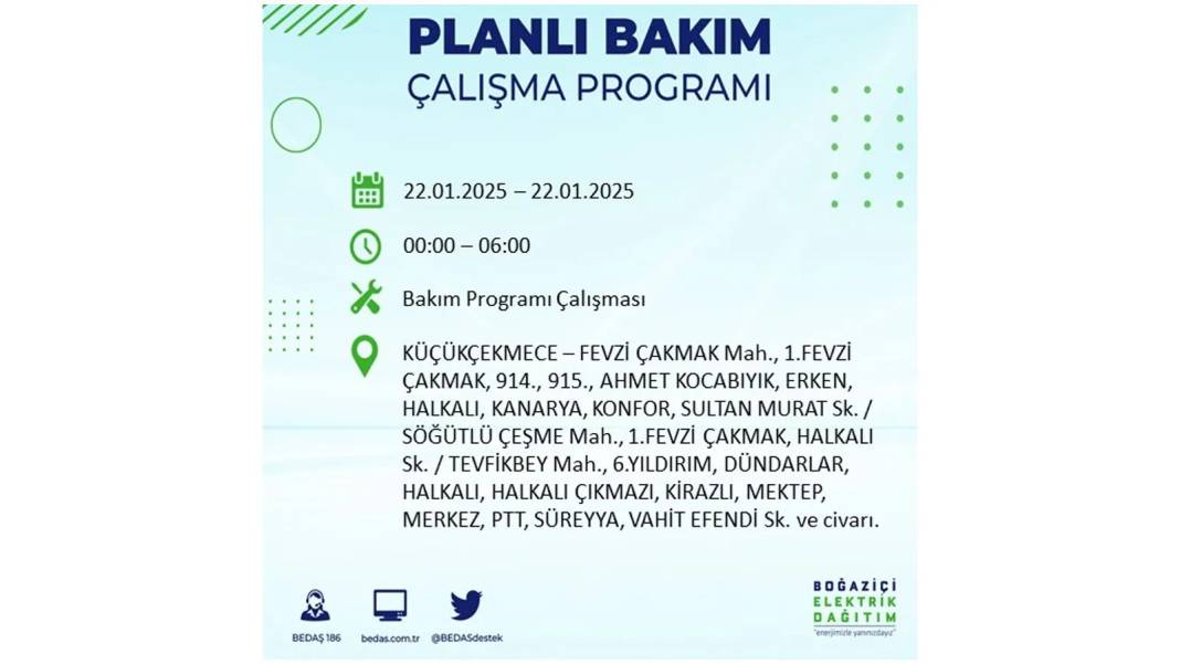 22 Ocak İstanbul elektrik kesintisi: BEDAŞ elektrik kesintisi yaşayacak ilçeleri sıraladı 9