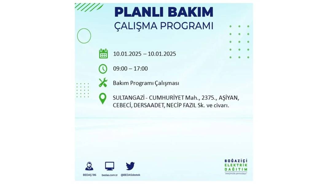 10 Ocak Cuma elektrik kesintisi: BEDAŞ elektrik kesintisi yaşayacak ilçeleri teker teker sıraladı 4