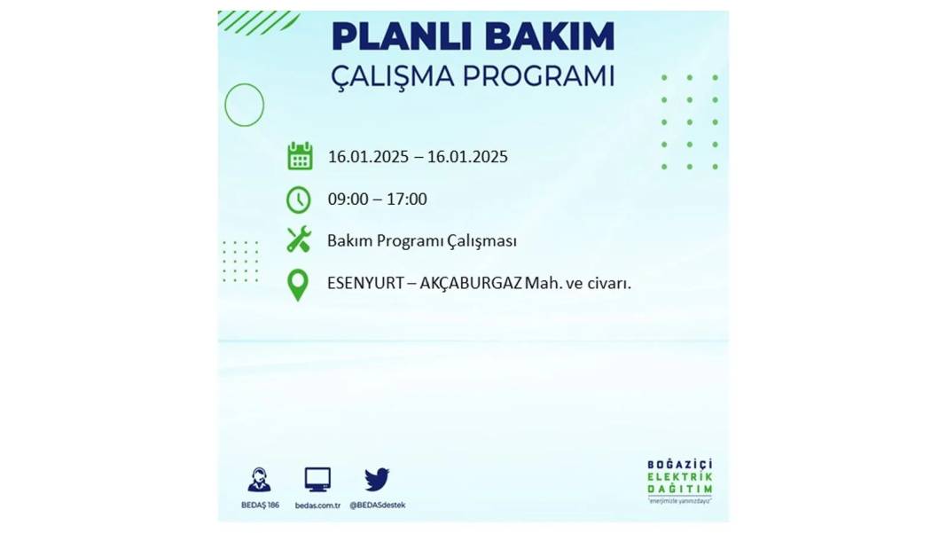 16 Ocak Perşembe İstanbul elektrik kesintisi: BEDAŞ elektrik kesintisi yaşayacak ilçeleri sıraladı 24