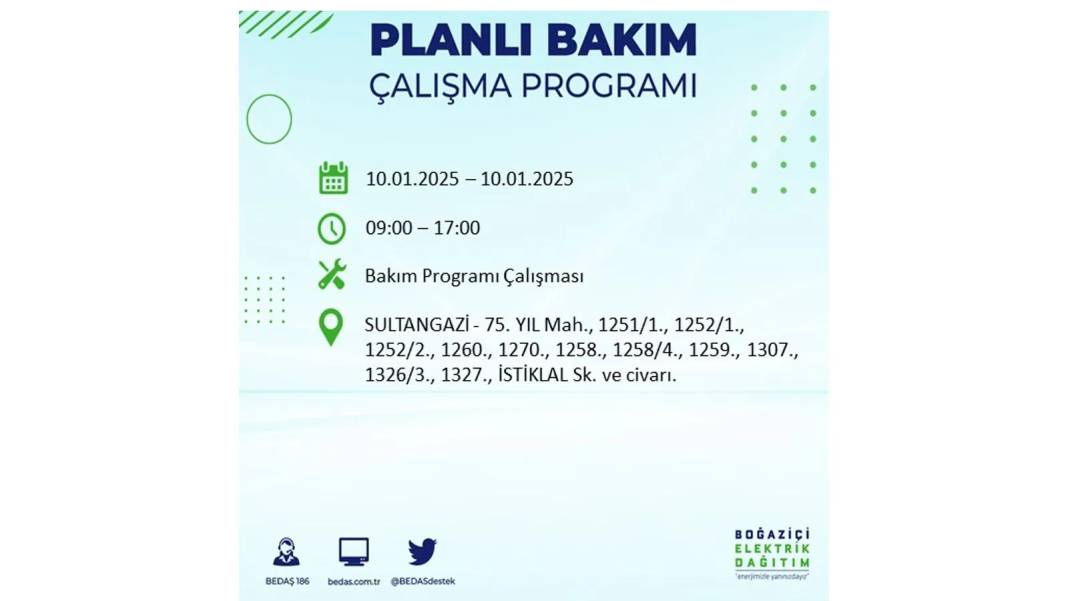 10 Ocak Cuma elektrik kesintisi: BEDAŞ elektrik kesintisi yaşayacak ilçeleri teker teker sıraladı 3