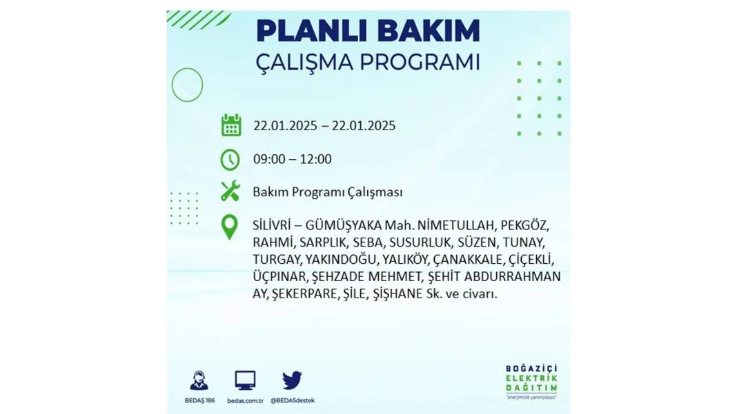 22 Ocak İstanbul elektrik kesintisi: BEDAŞ elektrik kesintisi yaşayacak ilçeleri sıraladı 7