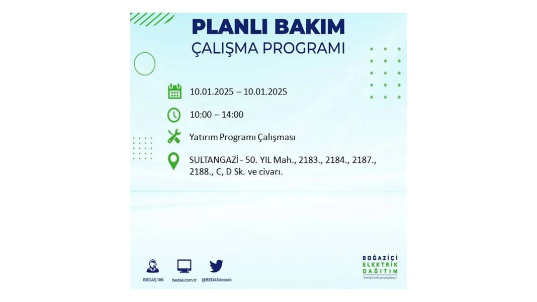 10 Ocak Cuma elektrik kesintisi: BEDAŞ elektrik kesintisi yaşayacak ilçeleri teker teker sıraladı 2