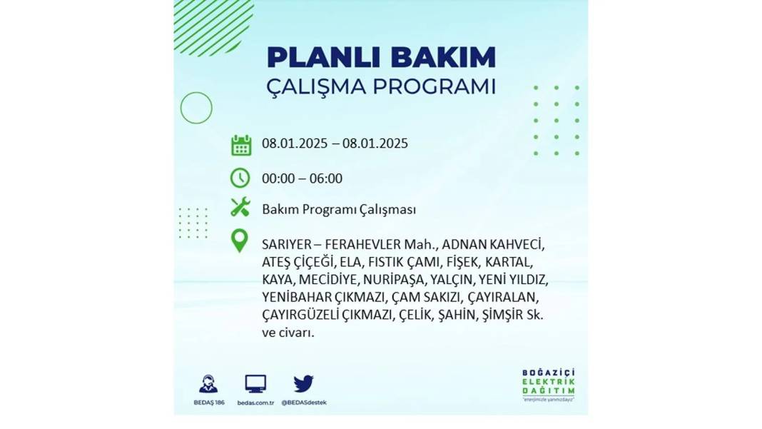 İstanbul'da elektrik kesintisi: 8 Ocak Çarşamba günü elektrik olmayacak. BEDAŞ elektrik kesintisi yaşayacak ilçeleri sıraladı 6