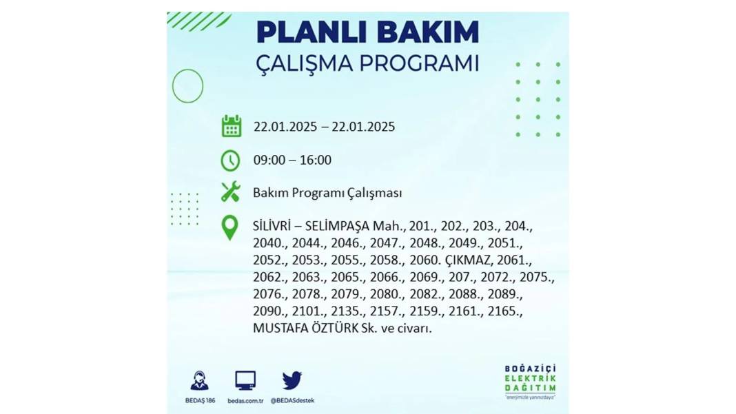 22 Ocak İstanbul elektrik kesintisi: BEDAŞ elektrik kesintisi yaşayacak ilçeleri sıraladı 5