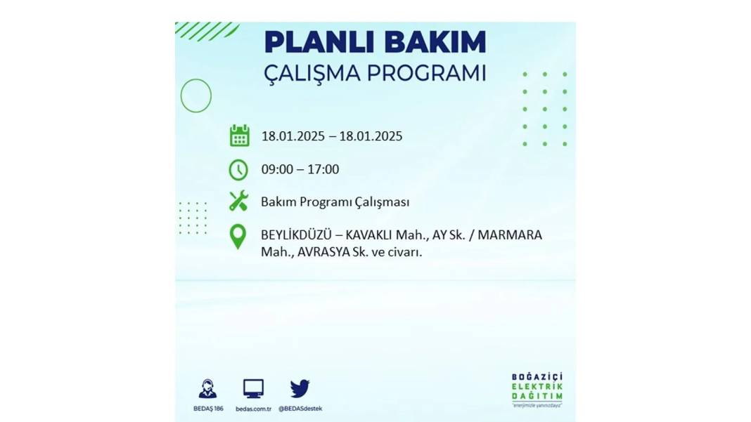 İstanbul'da elektrik kesintisi: BEDAŞ 18 Ocak Cumartesi elektrik kesintisi yaşayacak ilçeleri sıraladı 2