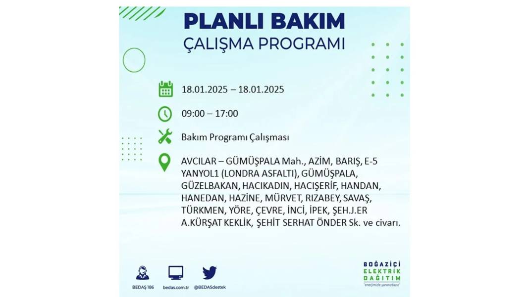 İstanbul'da elektrik kesintisi: BEDAŞ 18 Ocak Cumartesi elektrik kesintisi yaşayacak ilçeleri sıraladı 36