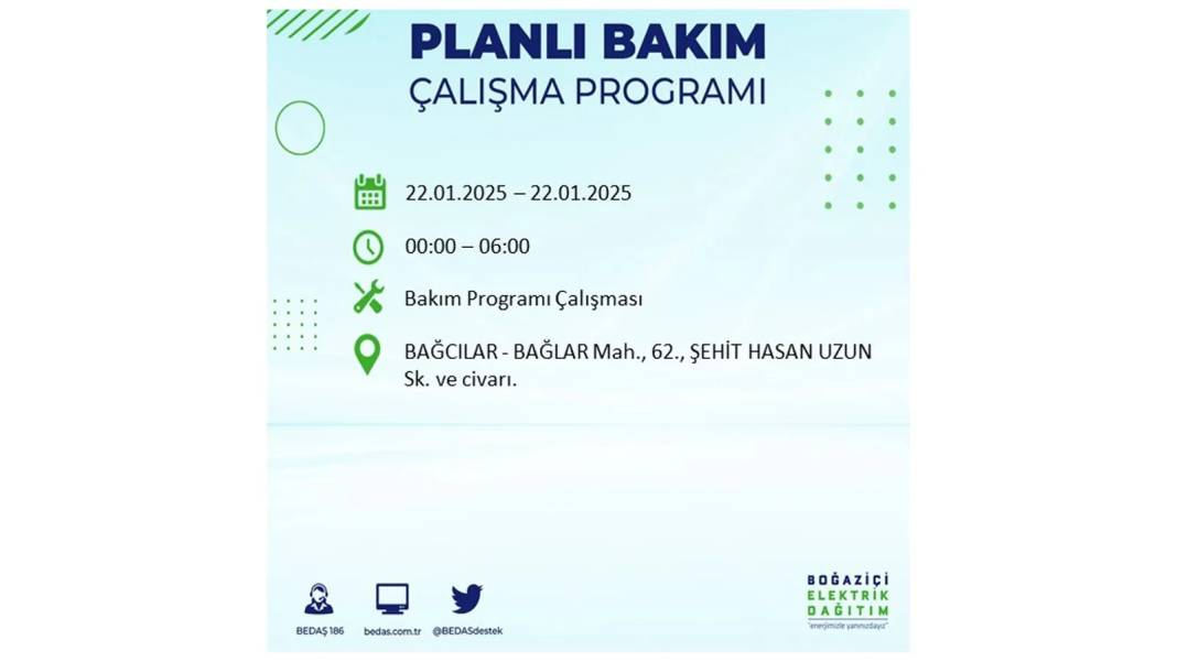 22 Ocak İstanbul elektrik kesintisi: BEDAŞ elektrik kesintisi yaşayacak ilçeleri sıraladı 37