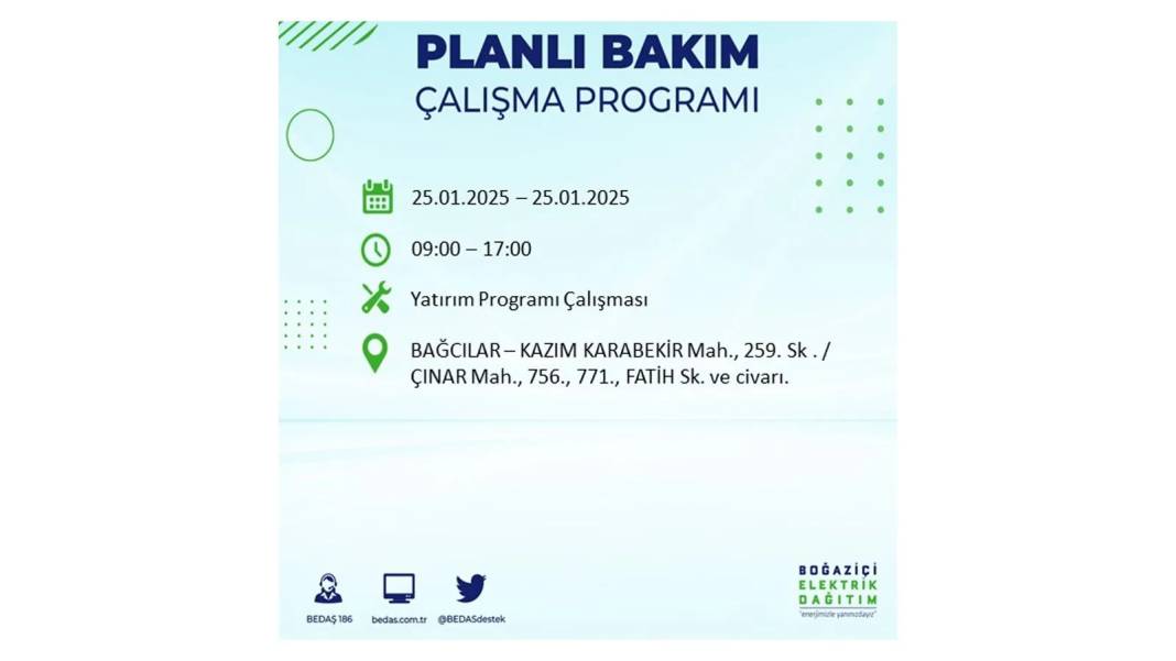 25 Ocak Cuma İstanbul elektrik kesintisi: BEDAŞ elektrik kesintisi yaşayacak ilçeleri teker teker duyurdu 26