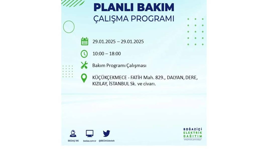 29 Ocak Çarşamba İstanbul elektrik kesintisi: BEDAŞ elektrik kesintisi yaşayacak ilçeleri sıraladı 25
