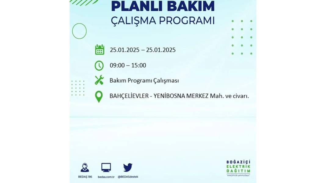 25 Ocak Cuma İstanbul elektrik kesintisi: BEDAŞ elektrik kesintisi yaşayacak ilçeleri teker teker duyurdu 22